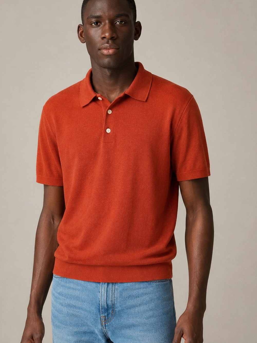 NWT J. Crew Cotton Sweater Short Sleeve Polo Orange Size Large